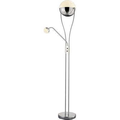 LED Vloerlamp 25W Dimbaar - Warm Wit 3000K - Rond Chroom Aluminium