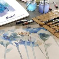Montval aquarelpapier, wit met fijne korrel 300 g/m², ft 24 x 32 cm, blok met 12 vellen - thumbnail