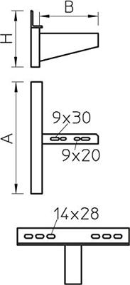 OBO Bettermann 6417914 Wandbeugel (l x b x h) 410 x 50 x 335 mm Metaal 1 stuk(s)