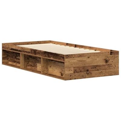 Bedframe zonder matras bewerkt 90x190 cm bewerkt hout oud
