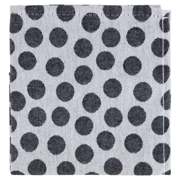 HEMA Theedoek 65x65 katoen grijs stip (zwart/wit)