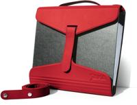 Yaka mappendrager, rood leder - thumbnail