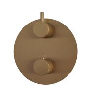 Wiesbaden Caral afbouwdeel rond inbouwthermostaat 2 weg geborsteld brons koper - thumbnail