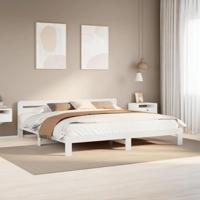 Bedframe zonder matras massief grenenhout wit 200x200 cm - thumbnail