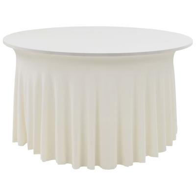 vidaXL 2 st Tafelhoezen stretch met rok 180x74 cm crème