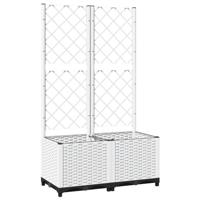 VidaXL Plantenbak met latwerk 80x40x136 cm polypropeen wit - thumbnail