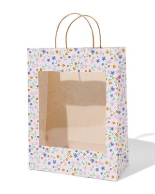 HEMA Cadeautas L met venster bloem