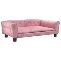 VidaXL Hondenmand 95x55x30 cm fluweel roze - thumbnail