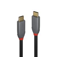 LINDY 36902 USB-kabel USB 3.2 Gen2x2 USB-C stekker, USB-C stekker 1.50 m Zwart, Grijs Vergulde steekcontacten - thumbnail