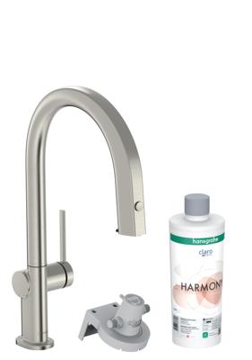 Hansgrohe Aqittura M91 Filter systeem 210, uittrekbare uitloop, 1jet, sBox, starter set, rvs look