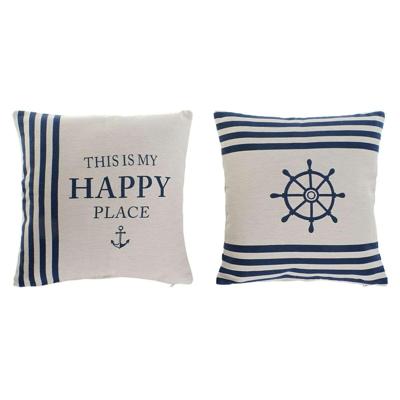 Kussen Home ESPRIT Wit Marineblauw 45 x 10 x 45 cm (2 Stuks) Kussen Home ESPRIT Wit Marineblauw 45 x 10 x 45 cm (2 Stuks)