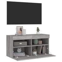 Tv-wandmeubel met LED-verlichting 80x30x40 cm grijs sonoma - thumbnail