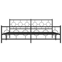 Bedframe met hoofd- en voeteneinde metaal zwart 200x200 cm - thumbnail