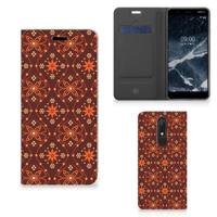 Nokia 5.1 (2018) | Hoesje met Magneet | Batik Brown - thumbnail
