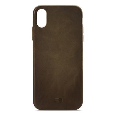 Senza Desire Leather Cover Apple iPhone Xs Max Burned Olive