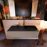 Badkamermeubelset Mondiaz Erin 120 cm met 1 Lade met RIDGE Wastafel Rechts Urban met 1 kraangat Greeploos Mat Smoke - thumbnail