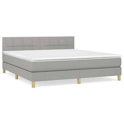 Boxspring met matras stof lichtgrijs 160x200 cm