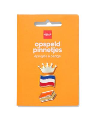 HEMA Pins kroon vlag tompouce - 3 stuks (oranje)