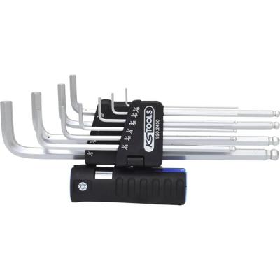 KS Tools 920.2450 Inbus Haakse schroevendraaierset 5/64 inch, 3/32 inch, 1/8 inch, 5/32 inch, 3/16 inch, 1/4 inch, 5/16 inch, 3/8 inch, 1/2 inch, 9/16 inch