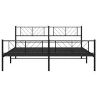 Bedframe met hoofd- en voeteneinde metaal zwart 193x203 cm - thumbnail