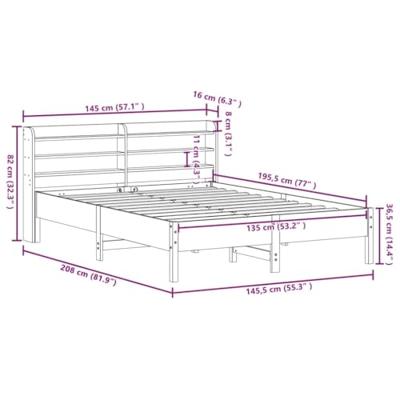 Bedframe zonder matras massief grenenhout wit 135x190 cm Bedframe zonder matras massief grenenhout wit 135x190 cm