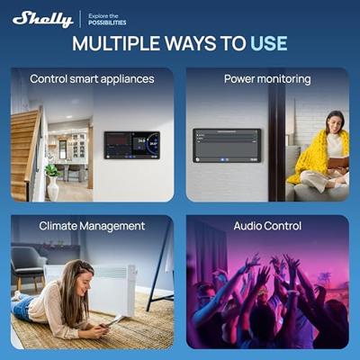 Shelly Wall Display X2i Silver Muur-touchdisplay WiFi, Bluetooth Shelly Shelly Wall Display X2i Silver Muur-touchdisplay WiFi, Bluetooth Shelly