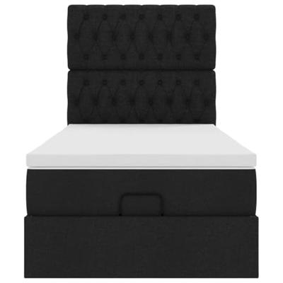 Ottoman bed met matras 90x190cm stof zwart