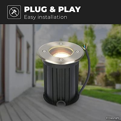 HOFTRONIC™ 9x Maisy dimbare LED grondspot - Rond - RVS - 2700K warm wit - 5 Watt - IP67 straal waterdicht - 3 jaar garantie