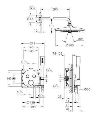 GROHE Precision SmartControl Perfect shower set met Vitalio Joy 260 Chroom