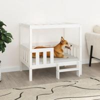 VidaXL Hondenmand 95,5x73,5x90 cm massief grenenhout wit - thumbnail