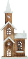 Decoratie kerk met led 41 cm - thumbnail