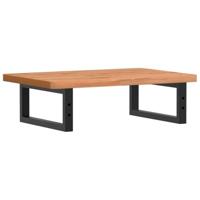 Badkamer wandschap staal en massief beukenhout - thumbnail