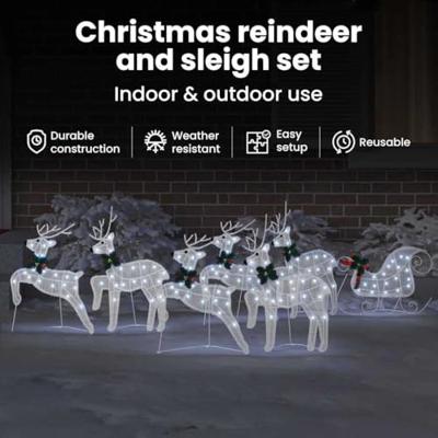 VidaXL Led rendieren 7 pcs wit stof