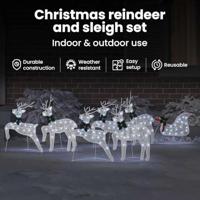 VidaXL Led rendieren 7 pcs wit stof - thumbnail