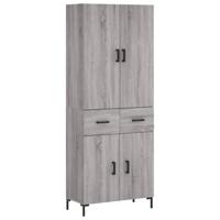 Hoge kast 69,5x34x180 cm bewerkt hout grijs sonoma eikenkleurig - thumbnail