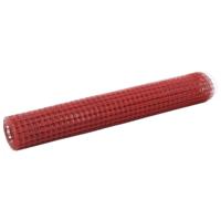 VidaXL Kippengaas 25x1 m staal met pvc coating rood - thumbnail