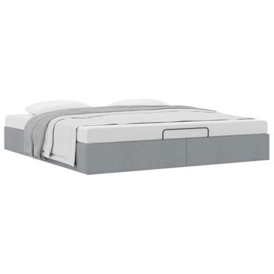 Bedframe zonder matras 180x200 cm stof lichtgrijs