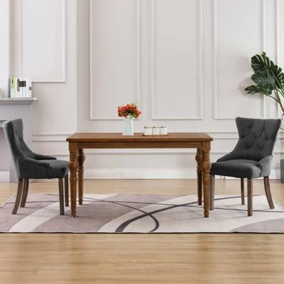 Eetkamerstoelen 2 st stof grijs