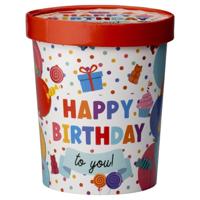 Snoepbeker Ø12x14cm - Happy birthday - thumbnail