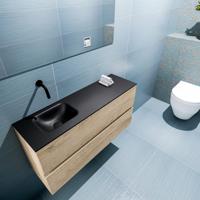 MONDIAZ ADA 100cm toiletmeubel washed oak. LEX wastafel urban links zonder kraangat - thumbnail