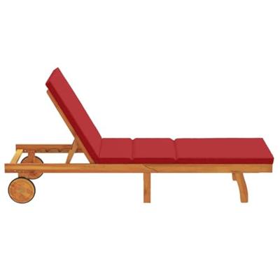 Ligstoel met kussen Bruin 63 x 199 x 85cm Massief acaciahout