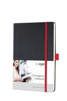 Sigel SI-CO662 Notitieboek Conceptum RED Edition Hardcover A5 Zwart Geruit - thumbnail