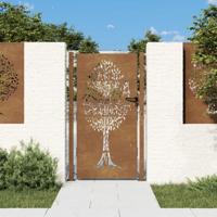 Poort 100x200 cm cortenstaal boom ontwerp - thumbnail