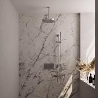 BRAUER Stripe Thermostatische Inbouw Regendouche - drukknoppen - SET 33 - 25cm douchekop - plafondarm - staaf handdouche - doucheslang - geïntegreerde glijstang - chroom 5-CE-429 - thumbnail