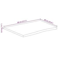 Tafelblad met natuurlijke rand 80x60x3,8 cm massief mangohout - thumbnail
