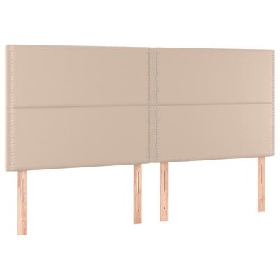 Hoofdborden 4 st 90x5x78/88 cm kunstleer cappuccinokleurig - thumbnail
