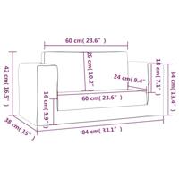 Kinderslaapbank 2-zits met sterren zacht pluche lichtgrijs - thumbnail