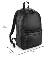 Atlantis BG255 Faux Leather Fashion Backpack - Black - 31 x 47 x 16 cm - thumbnail