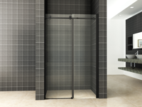 Slide nis schuifdeur 1100 x 2000 x 8 mm nano helder glas/mat zwart - thumbnail