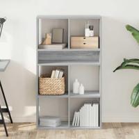 Boekenkast 66x31x112 cm bewerkt hout grijs sonoma eikenkleurig - thumbnail
